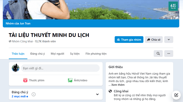 Group Tài Liệu Thuyết Minh Du Lịch - Nhóm Facebook có nhiều HDV