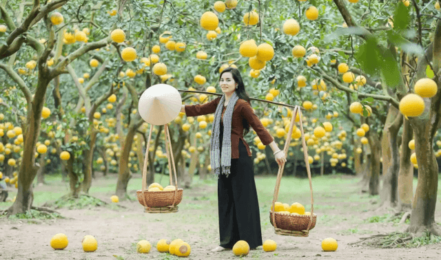 Women dressed in beautiful outfits "checking in" in the garden