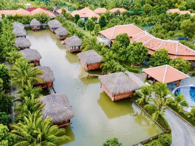 Khu nghỉ dưỡng mang phong cách đặc trưng của vùng Đồng bằng sông Cửu Long