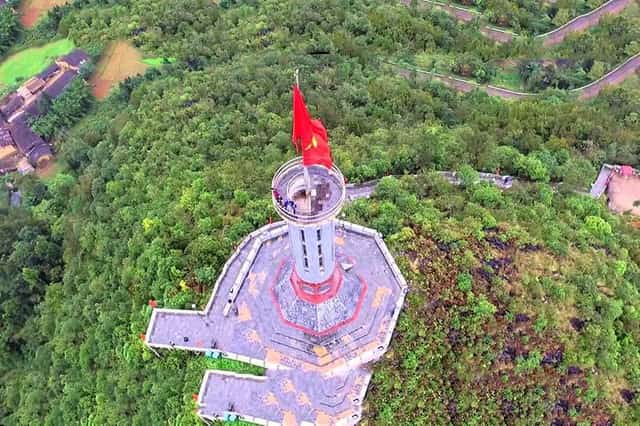 Lũng Cú Flagpole from an aerial view