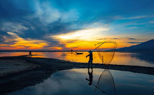 Bình minh ở đầm với cảnh đẹp đến nao lòng