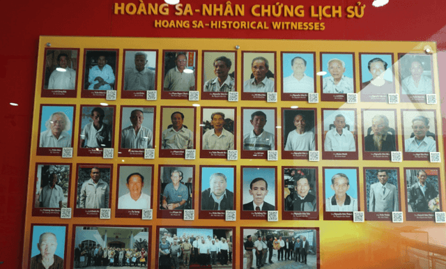 Hình ảnh các nhân chứng Hoàng Sa được dành góc trang trọng trong nhà trưng bày