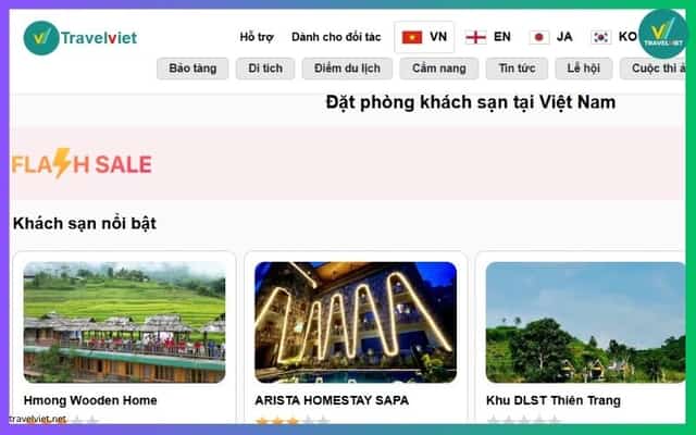 Hệ thống bán phòng của TravelViet