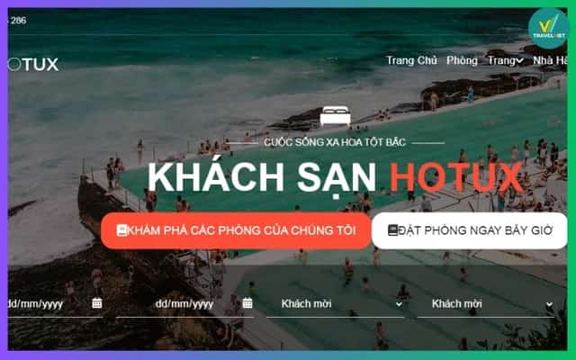 Mẫu website khách sạn Hotux