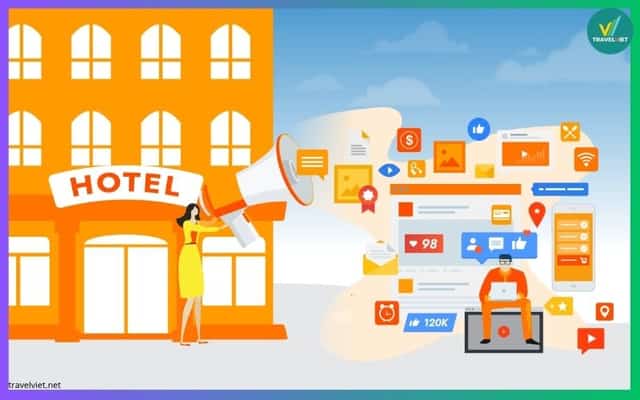 Hỗ trợ marketing và tăng nhận diện trực tuyến để bán phòng khách sạn