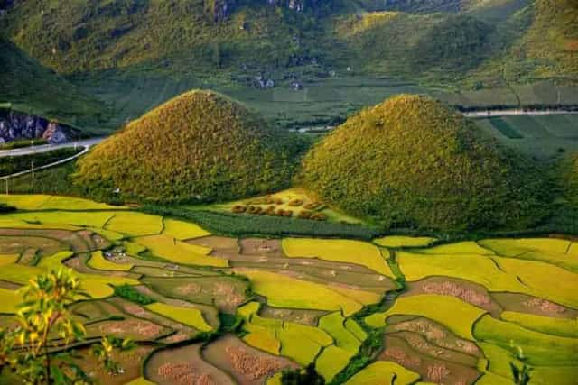 越南河江广坝双子山美景