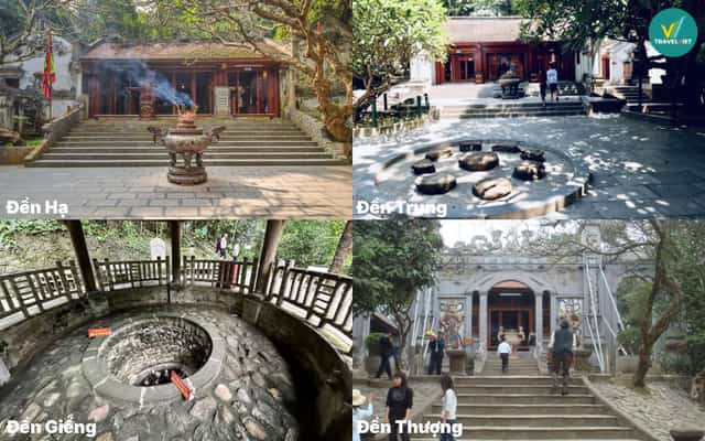 Bốn ngôi đền mà du khách sẽ đi qua trong hành trình chinh phục núi Nghĩa Lĩnh