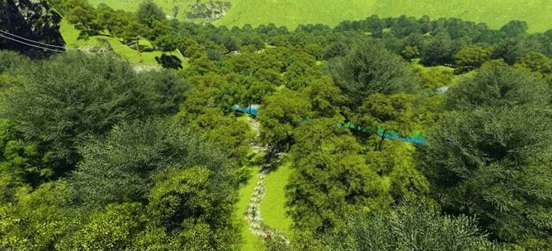 Thung lũng Sinh Tồn là nơi có nhiều dạng địa hình, bao gồm núi đá vôi, đất bằng, địa hình phi Karst, rừng nguyên sinh và hang động, suối nước ngầm.