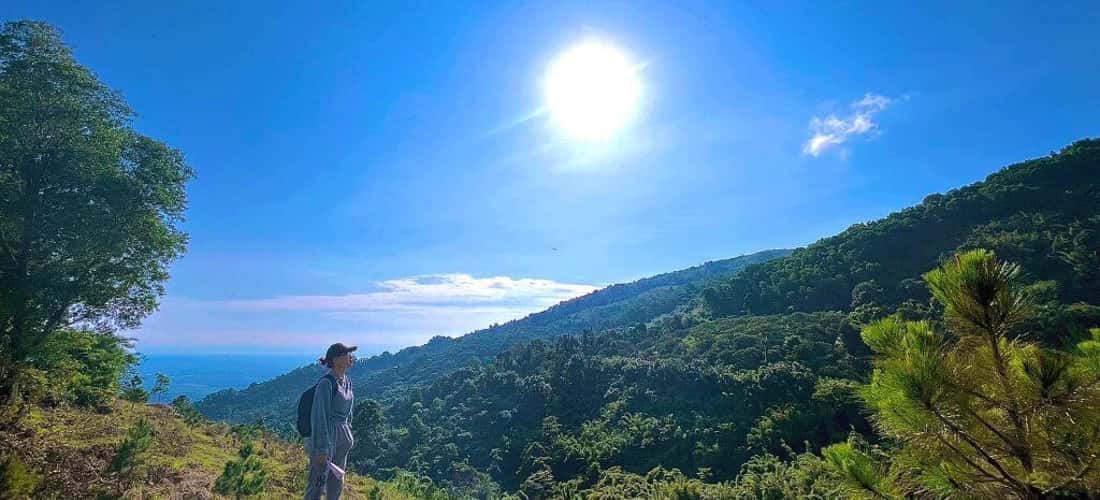 从远处看，嘉老山就像一个倒扣的碗。那个位置极其适合观赏360度全景天空。