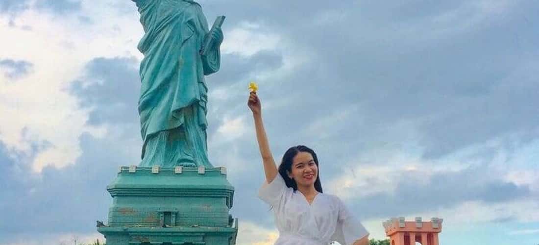 七大奇迹公园的美国自由女神像模型