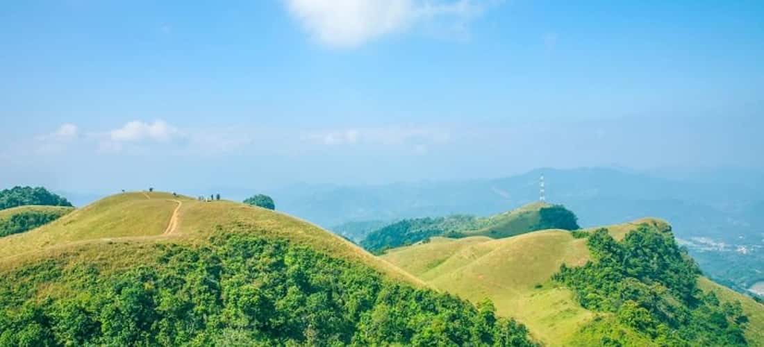 Bac Kan 的 Sam Chiem 草原呈现出凉爽的绿色。
