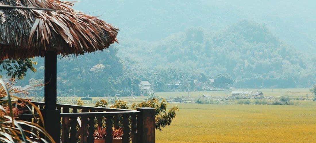 Lac Mai Chau Hoa Binh 村就像远离喧嚣城市生活的另一个世界