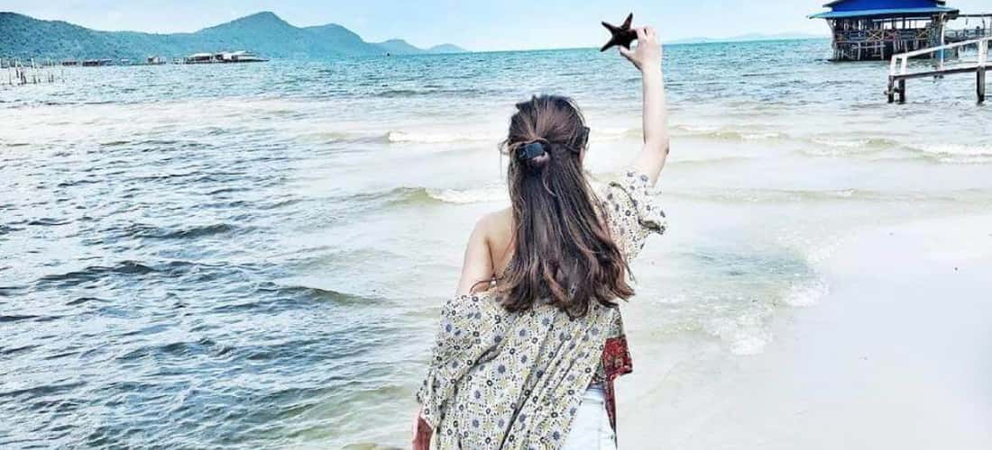 在“海星天堂”拍摄虚拟签到照片