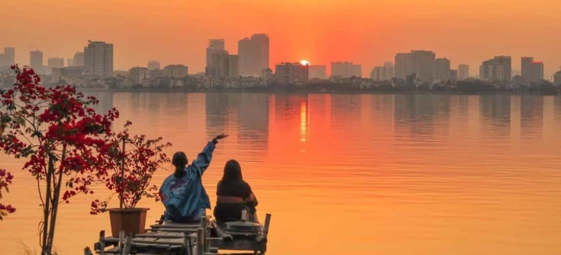 Hoàng hôn trên Hồ Tây đẹp đến nao lòng