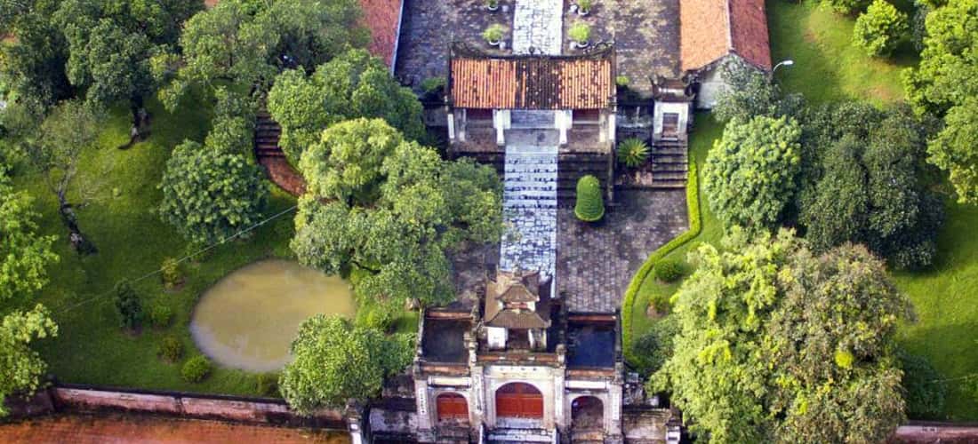 Di tích thành Cổ Loa từ trên cao