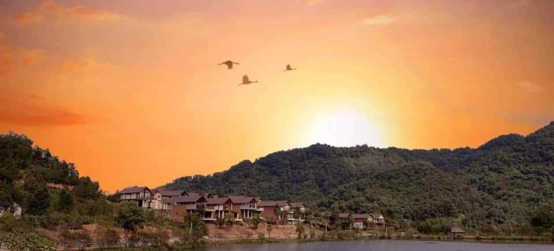 Hoàng hôn tuyệt đẹp ở Bản Xôi.