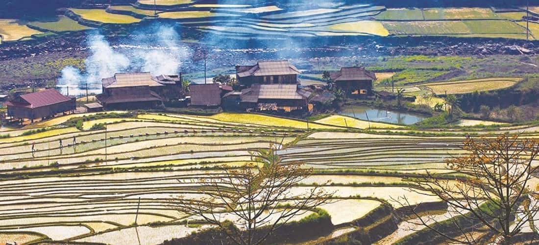 洪水季节的 Cu Vai 村