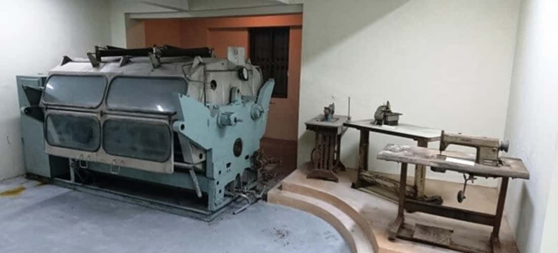 编织机在博物馆展出。