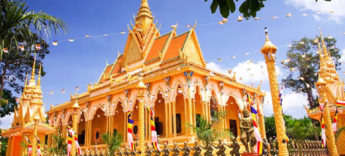 Phu ly Pagoda-美丽的高棉庙Vinh Long Land
