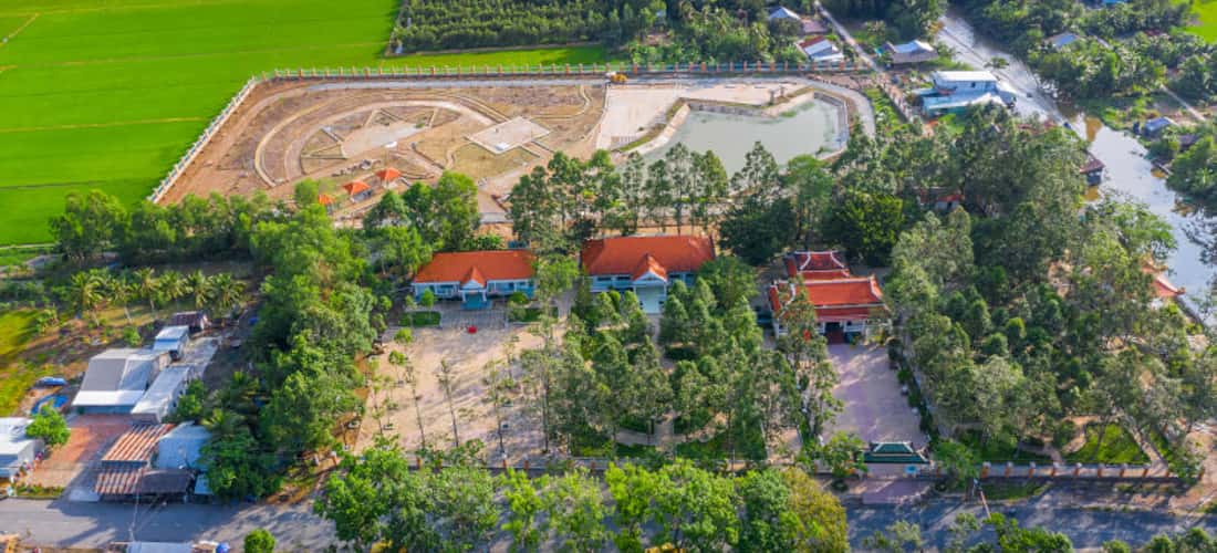 Di tích Đền thờ Bác Hồ nhìn từ trên cao