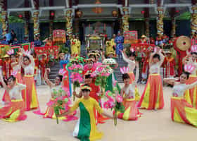 삼산(Sam Mountain)의 Ba Chua Xu 특별 축제