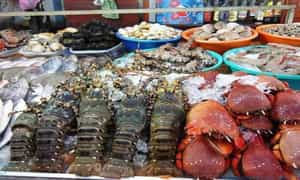Chợ đêm Nha Trang bán rất nhiều món hải sản.