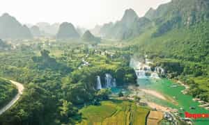 Thác Bản Giốc nhìn từ trên cao