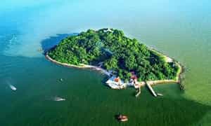 海防 Dau 岛的全景。
