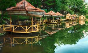 Thuy ta Cafe景色可俯瞰Dien Hong Park内的Duc A湖。