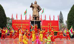 西山武术表演在光中博物馆进行