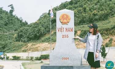 登记处著名的越南边境里程碑标志着该国的主权