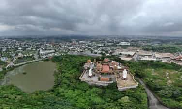 The 400-year-old pagoda has a 'magic stone' on the top of a mountain in Binh Duong