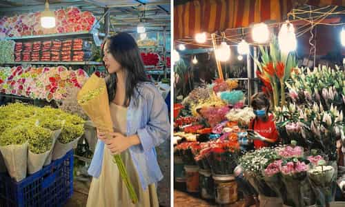 Trải nghiệm đêm Hà Nội đầy màu sắc tại Chợ hoa Quảng Bá
