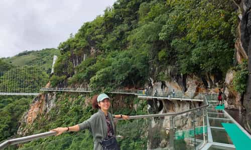 Bach Long Glass Bridge in Moc Chau, the world's longest pedestrian glass bridge