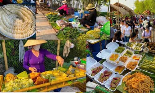 Chợ quê Tân Thuận Đông: Nét đẹp mộc mạc qua những món bánh dân gian và hoa quả địa phương