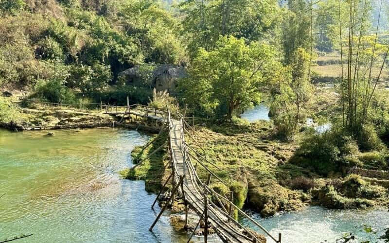 越南高平省重庆县山水之间，科拉瀑布那如诗如画的梦幻美景。