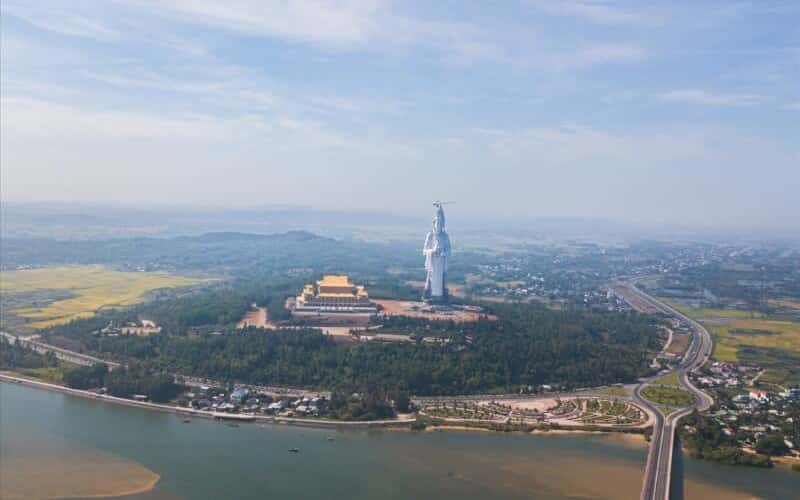 The charming, picturesque scenery surrounding Vietnam's tallest Buddha statue.
