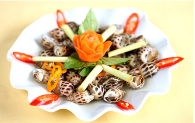 Ốc hương (hấp, nướng, xào dừa, xào me)