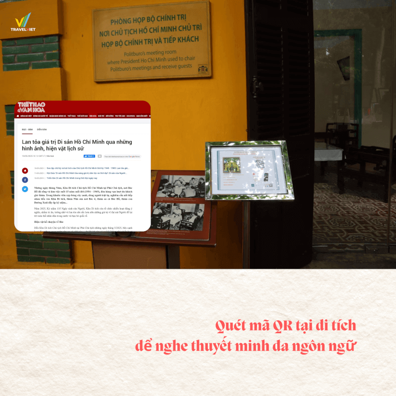 多亏了Travelviet的QR代码技术，通过新的角度探索总统半身区域